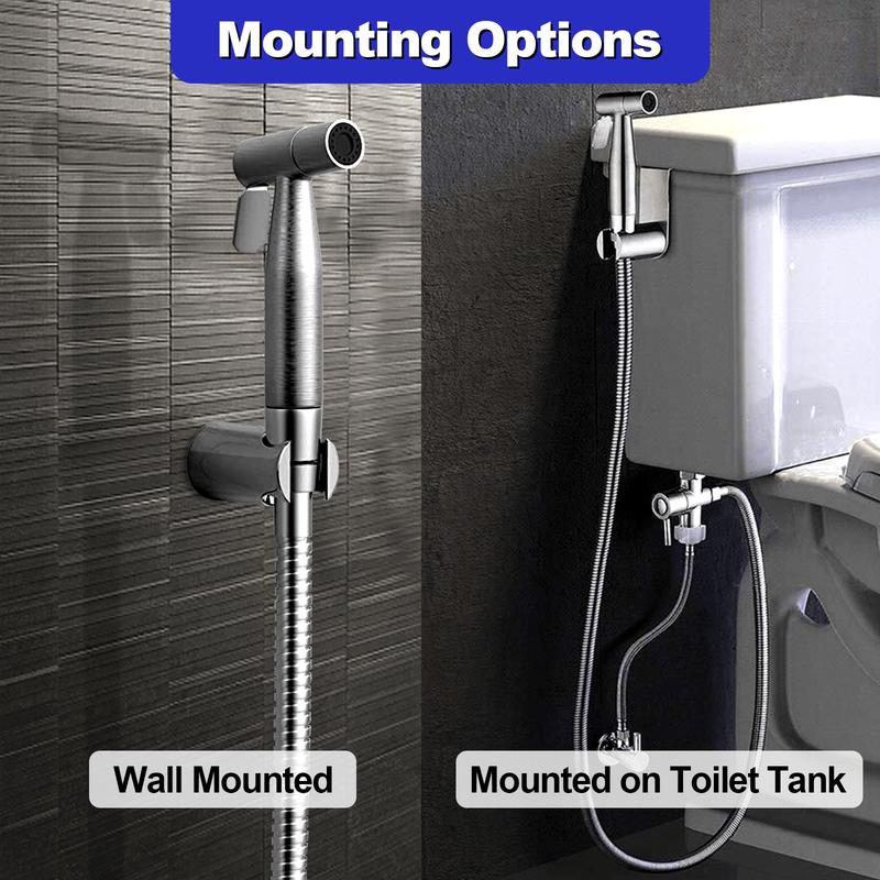 Exclusive Offer💥Toilet Shattaf Adapter Hose Bidet Sprayer Stainless Steel Handheld Shower Head dealsforyoudays