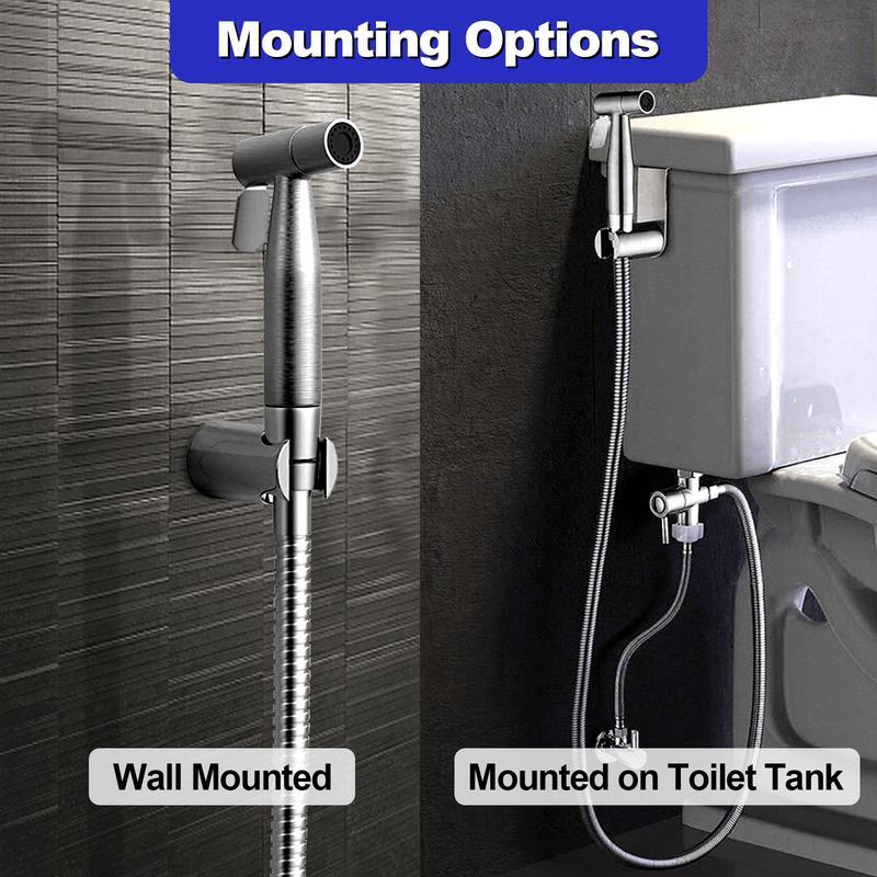 Exclusive Offer💥Toilet Shattaf Adapter Hose Bidet Sprayer Stainless Steel Handheld Shower Head dealsforyoudays