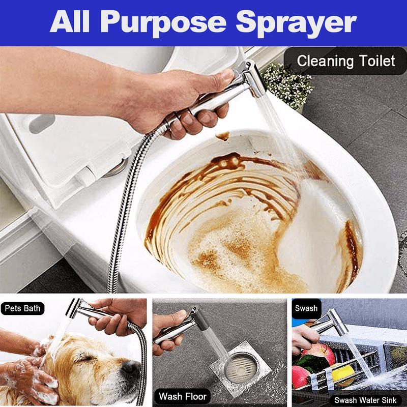 Exclusive Offer💥Toilet Shattaf Adapter Hose Bidet Sprayer Stainless Steel Handheld Shower Head dealsforyoudays