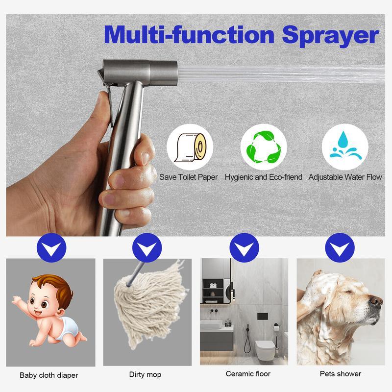 Exclusive Offer💥Toilet Shattaf Adapter Hose Bidet Sprayer Stainless Steel Handheld Shower Head dealsforyoudays