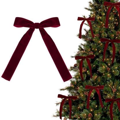 🎀Christmas Tree Decoration Burgundy Velvet Bows🎅🎄