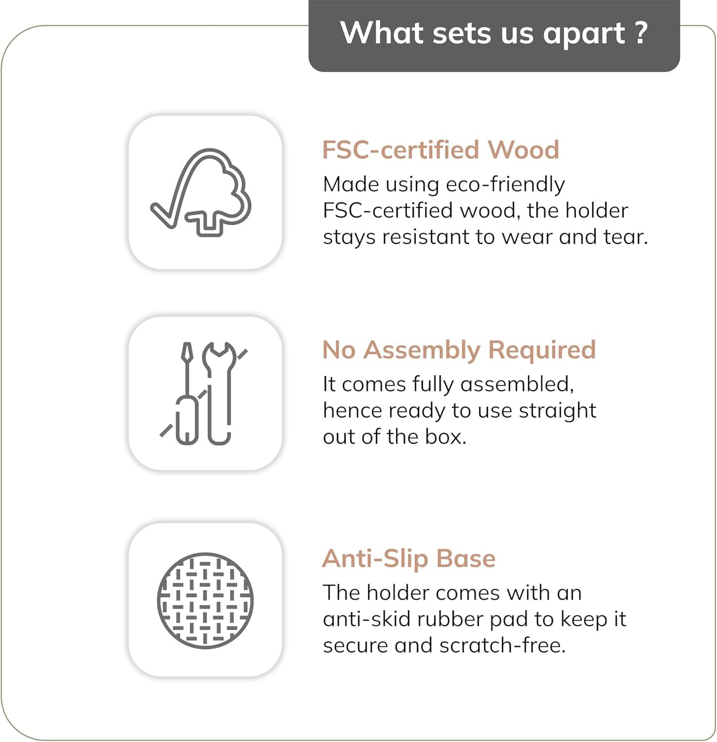 Mountain Paper Towel Holder Countertop with Mango Wood Round Base and Iron Holder