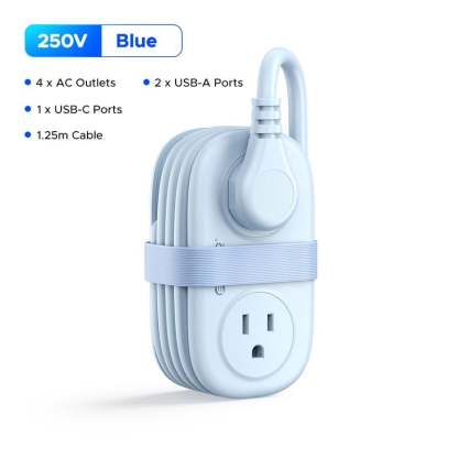 Travel Power Strip, ORICO 4 Outlets 3 USB Ports (1 USB C)Buy 2 Free Shipping