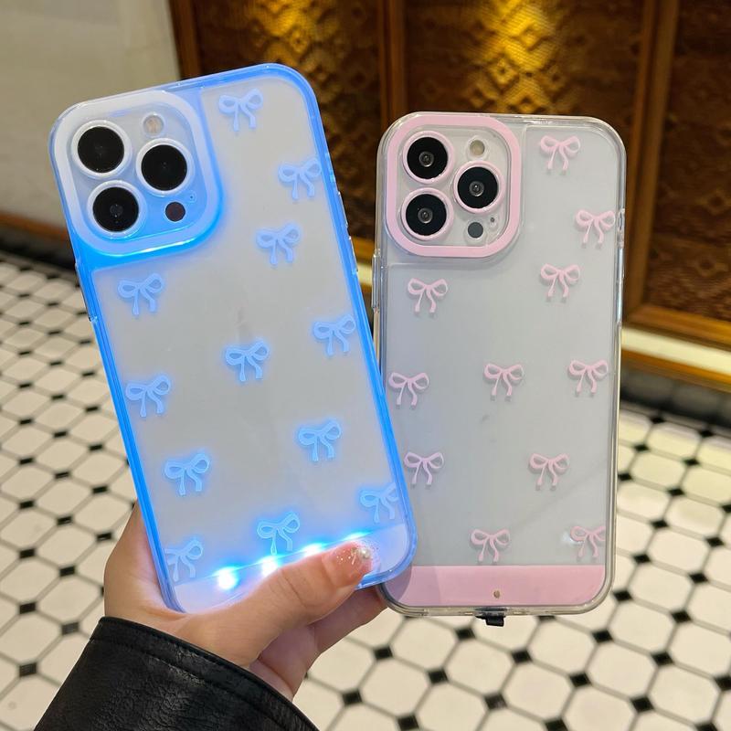 🏆️2025 NEW ARRIVAL📱 Vibrant LED Bowknot Phone Case, Compatible with iPhone 11/12/13/14/15/16/17 Pro/Pro Max