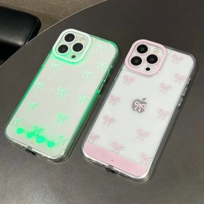 🏆️2025 NEW ARRIVAL📱 Vibrant LED Bowknot Phone Case, Compatible with iPhone 11/12/13/14/15/16/17 Pro/Pro Max