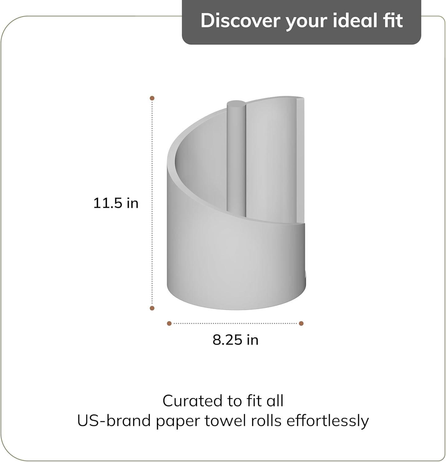Mountain Paper Towel Holder Countertop with Mango Wood Round Base and Iron Holder