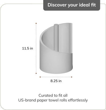Mountain Paper Towel Holder Countertop with Mango Wood Round Base and Iron Holder