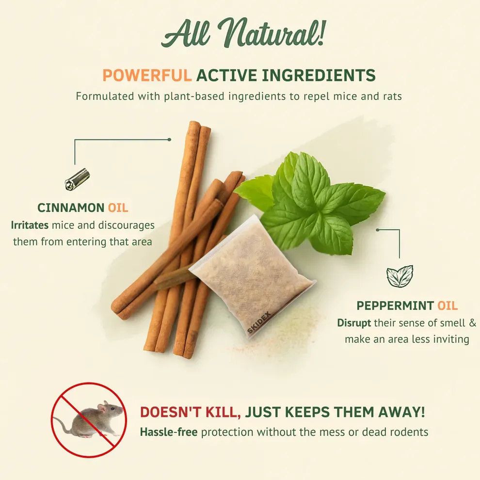 🔥Black Friday Sale 49% OFF⚡Mouse Repellent Pouches - Rodent Repellent Made in USA (12 Pouches)