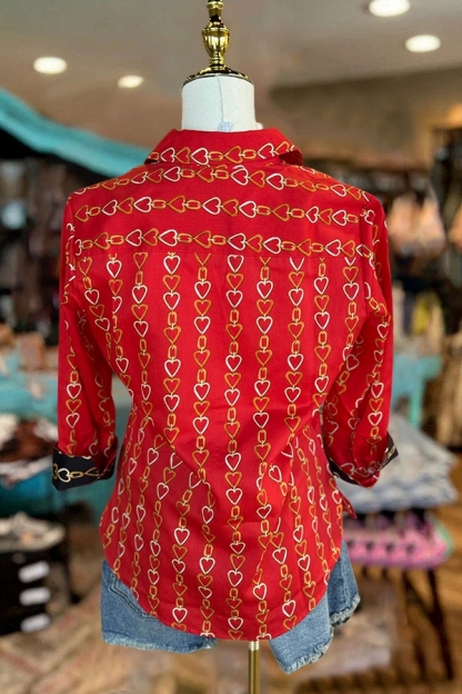 Beautiful Heart Chain Print Shirt
