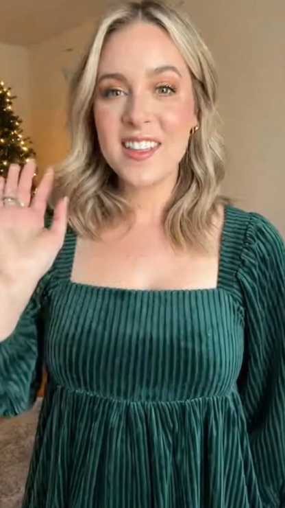 Classic Textured Velvet Square Neck Dress