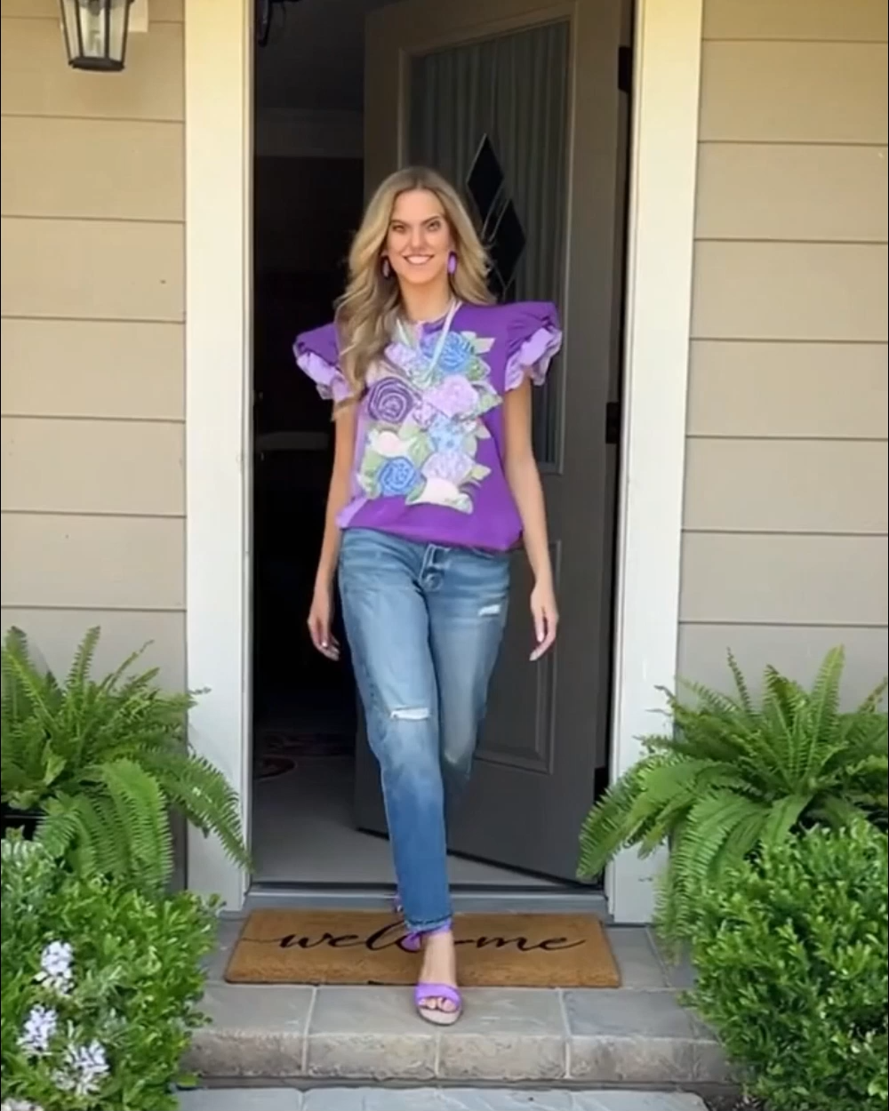 Romantic Garden Double-Layer Ruffle Sleeve Top