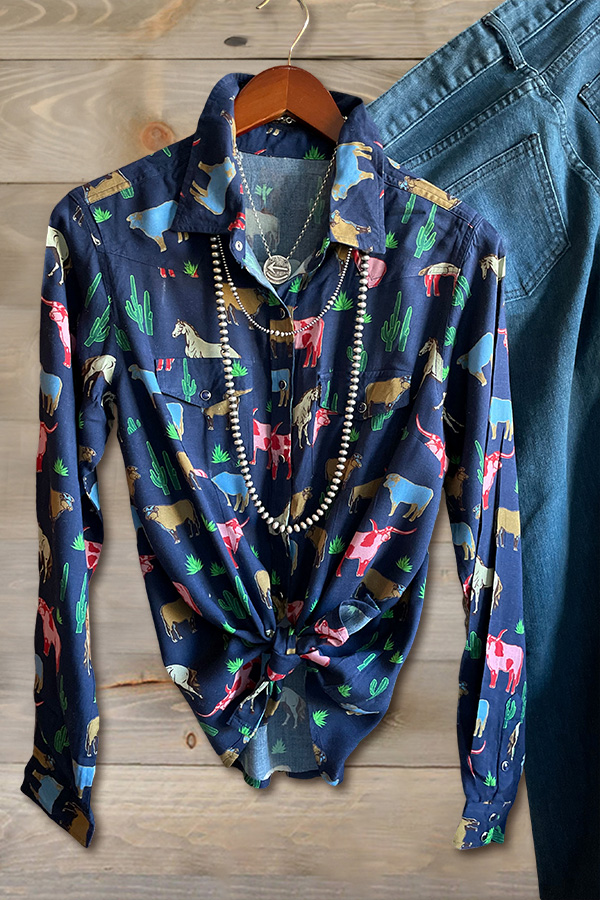 Vintage Aztec Ranch Pearl Snap Shirt