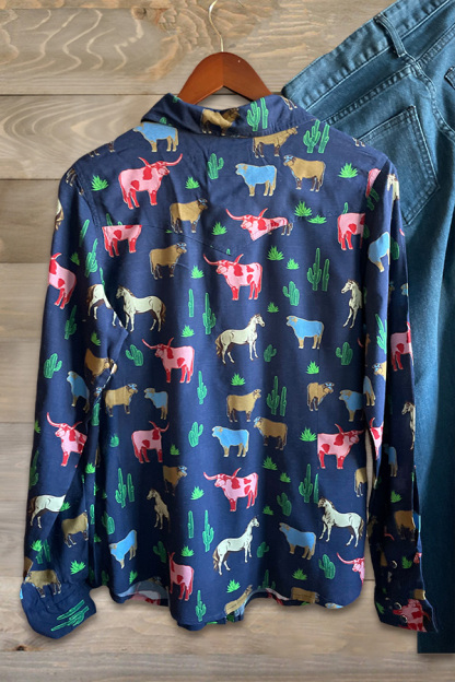 Vintage Aztec Ranch Pearl Snap Shirt