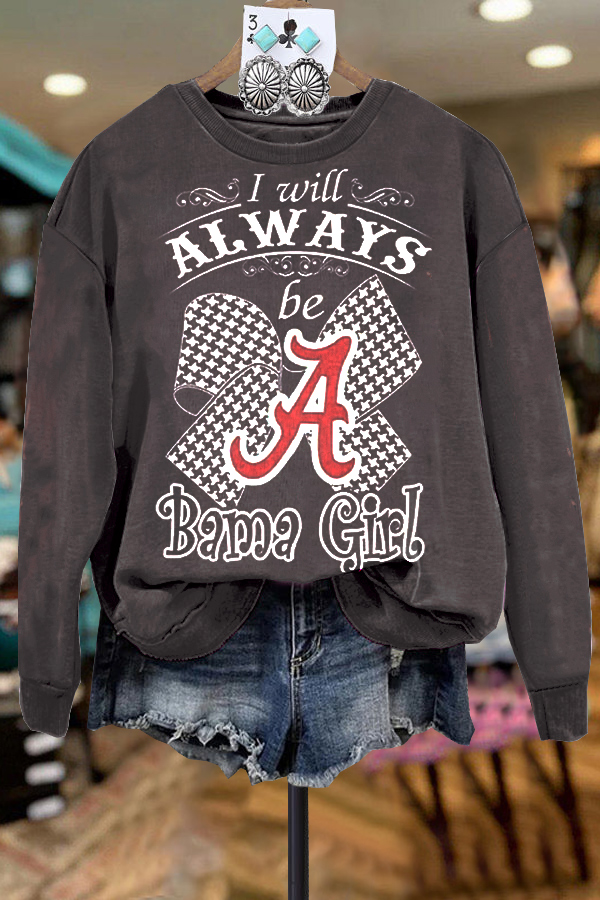 Alabama Print Crew Neck Sweatshirt