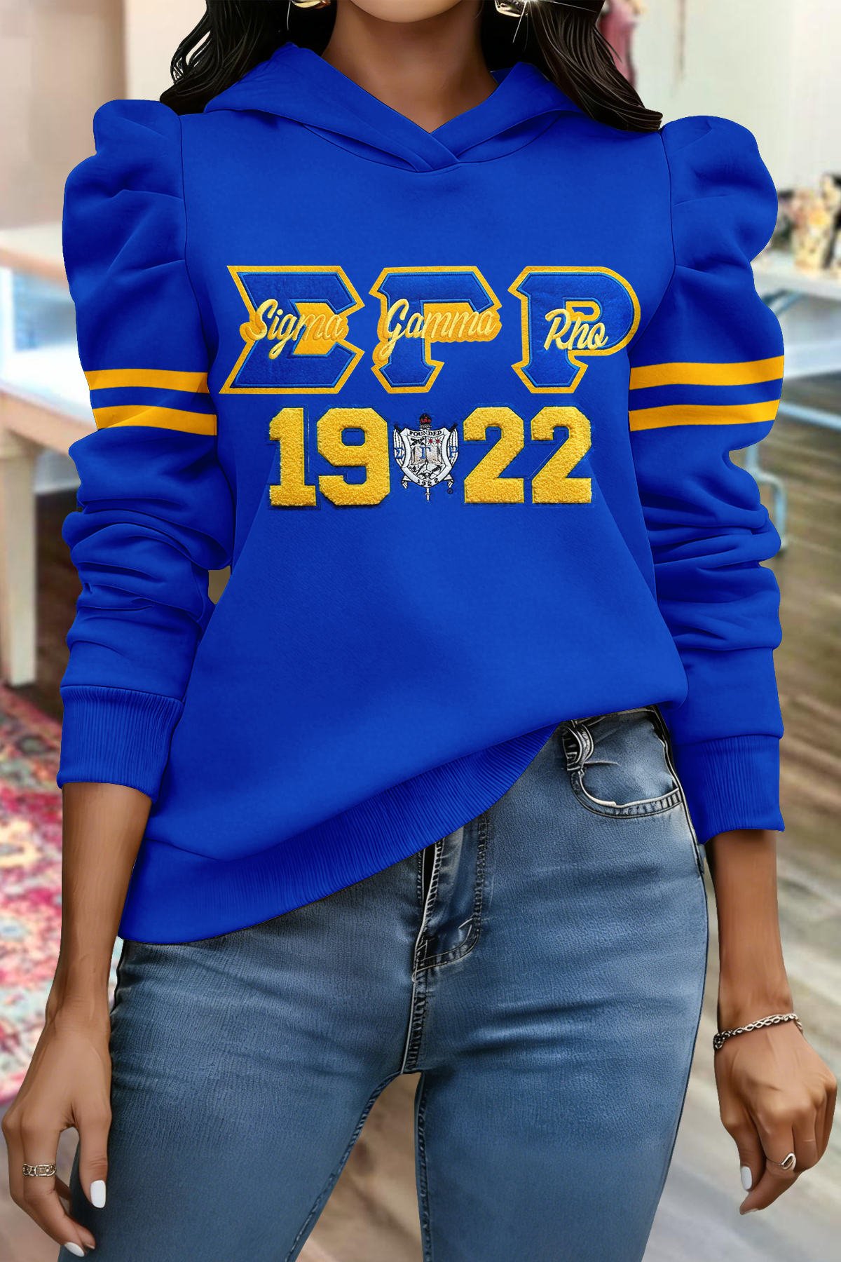 Sigma Gamma Rho Sorority Puff Sleeve Hoodie
