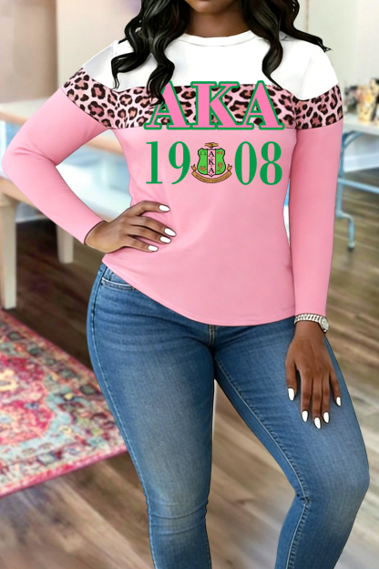Alpha Kappa Alpha Sorority Leopard Print T-Shirt