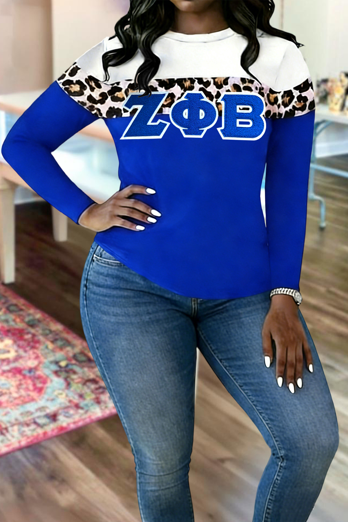 Zeta Phi Beta Sorority Leopard Print T-Shirt
