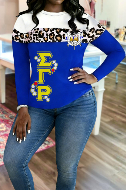 Sigma Gamma Rho Sorority Leopard Print T-Shirt