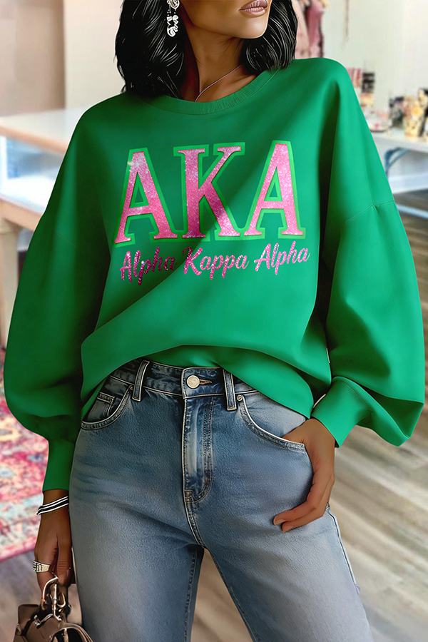 Alpha Kappa Alpha Sorority Lantern Sleeve Sweatshirt