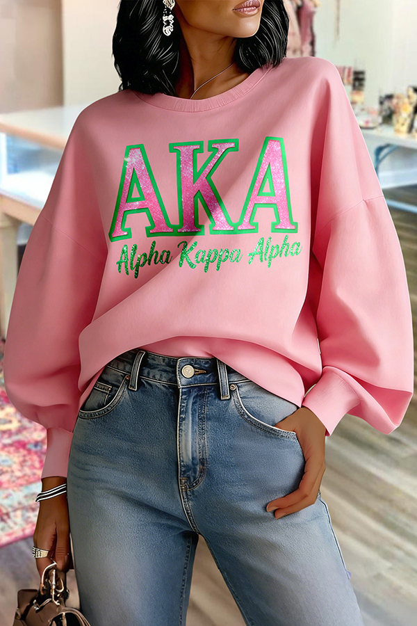 Alpha Kappa Alpha Sorority Lantern Sleeve Sweatshirt