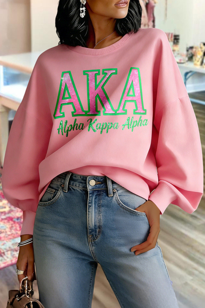 Alpha Kappa Alpha Sorority Lantern Sleeve Sweatshirt