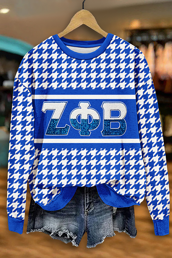 Zeta Phi Beta Sorority Houndstooth Sweatshirt