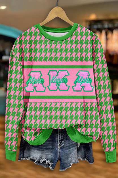 Alpha Kappa Alpha Sorority Houndstooth Sweatshirt