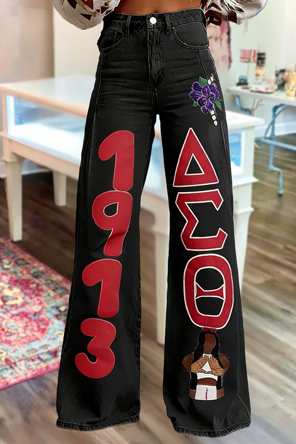Delta Sigma Theta Sorority Wide-Leg Pants