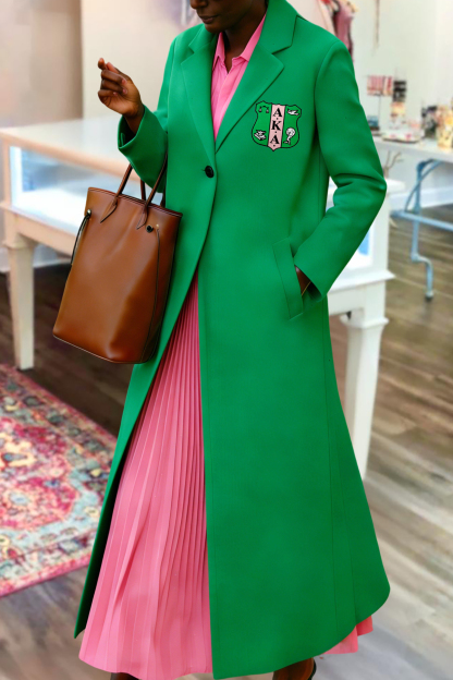 Elegant Alpha Kappa Alpha Sorority Long Blazer