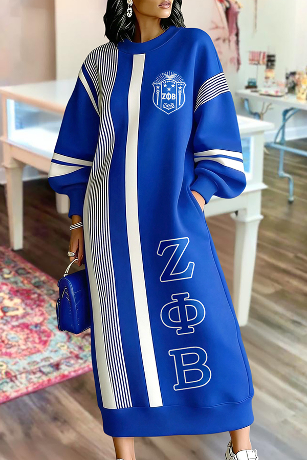 Zeta Phi Beta Sorority Long Sweatshirt Dress