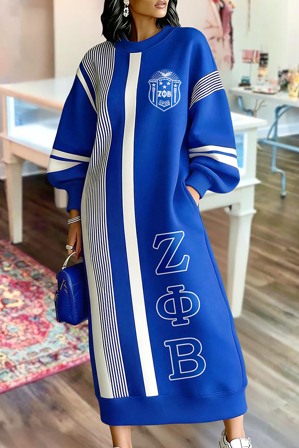 Zeta Phi Beta Sorority Long Sweatshirt Dress