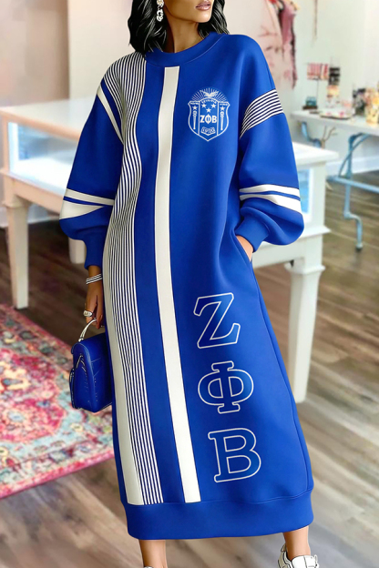 Zeta Phi Beta Sorority Long Sweatshirt Dress