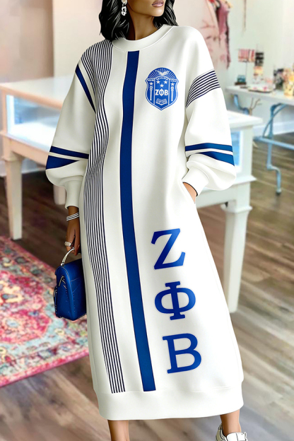 Zeta Phi Beta Sorority Long Sweatshirt Dress