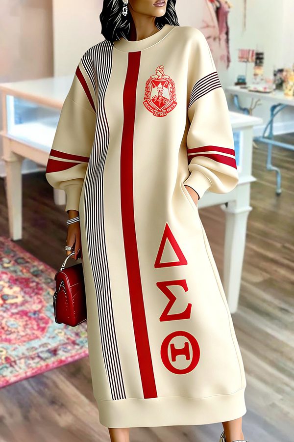 Delta Sigma Theta Sorority Long Sweatshirt Dress