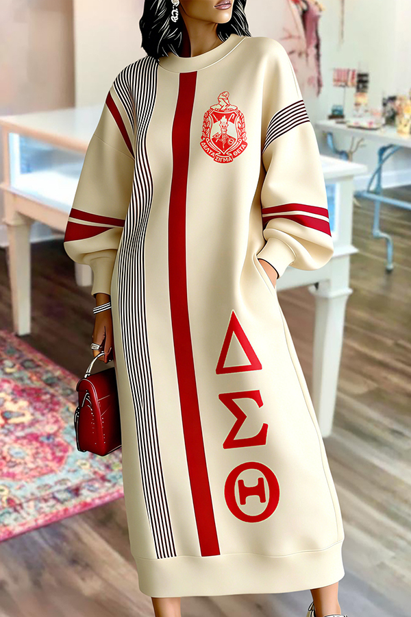 Delta Sigma Theta Sorority Long Sweatshirt Dress
