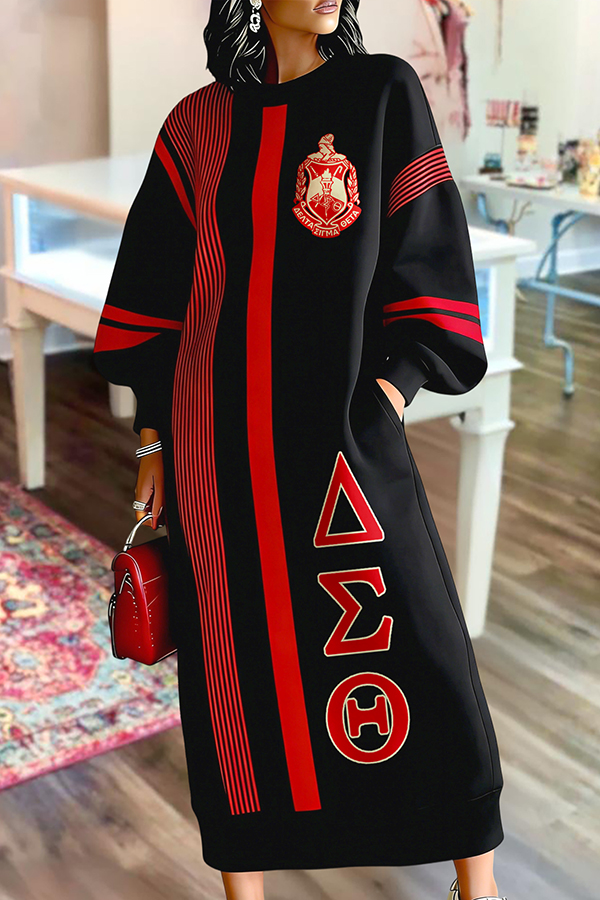 Delta Sigma Theta Sorority Long Sweatshirt Dress
