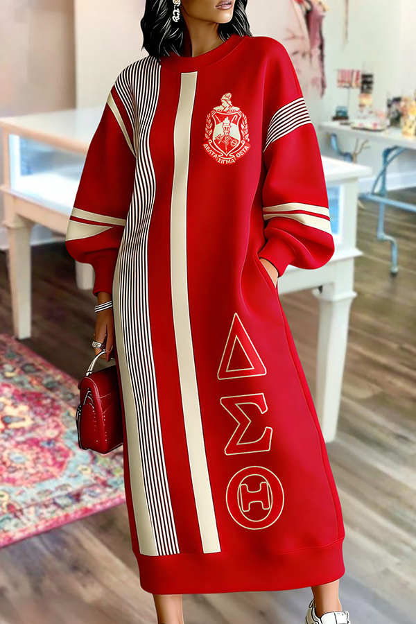 Delta Sigma Theta Sorority Long Sweatshirt Dress