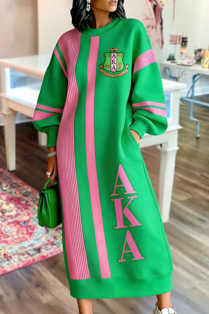 Alpha Kappa Alpha Sorority Long Sweatshirt Dress
