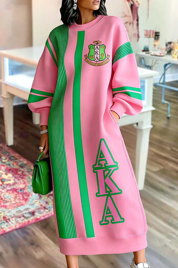 Alpha Kappa Alpha Sorority Long Sweatshirt Dress