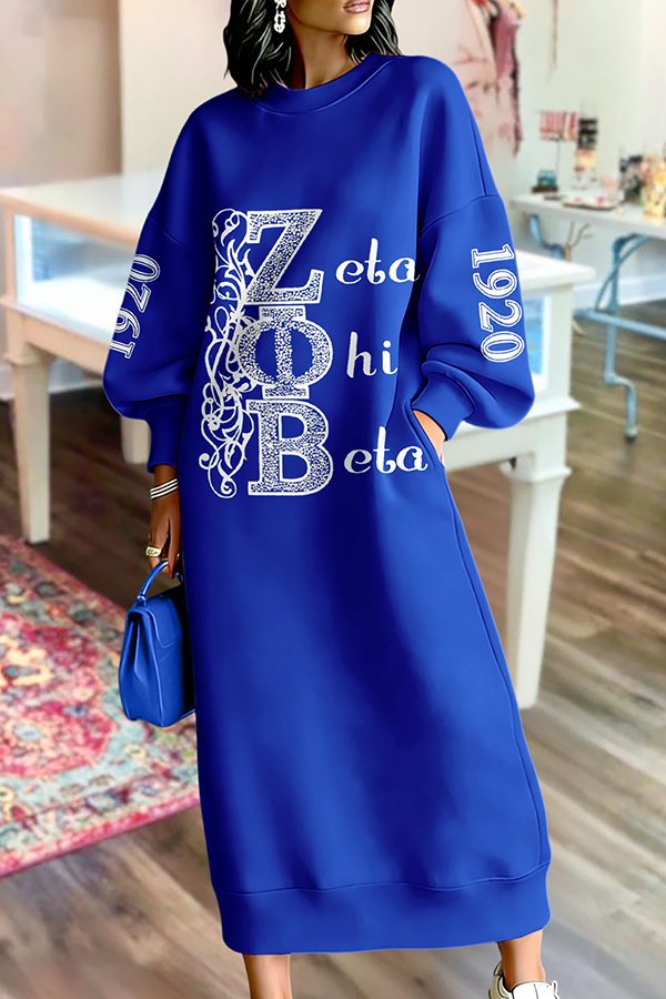 Zeta Phi Beta Sorority Long Sweatshirt Dress