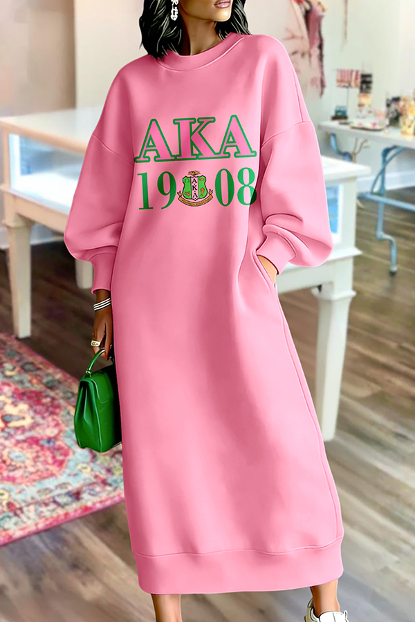 Alpha Kappa Alpha Sorority Long Sweatshirt Dress
