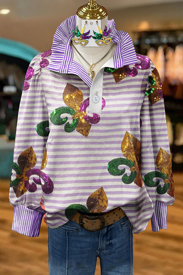 Mardi Gras Stripe Blouses