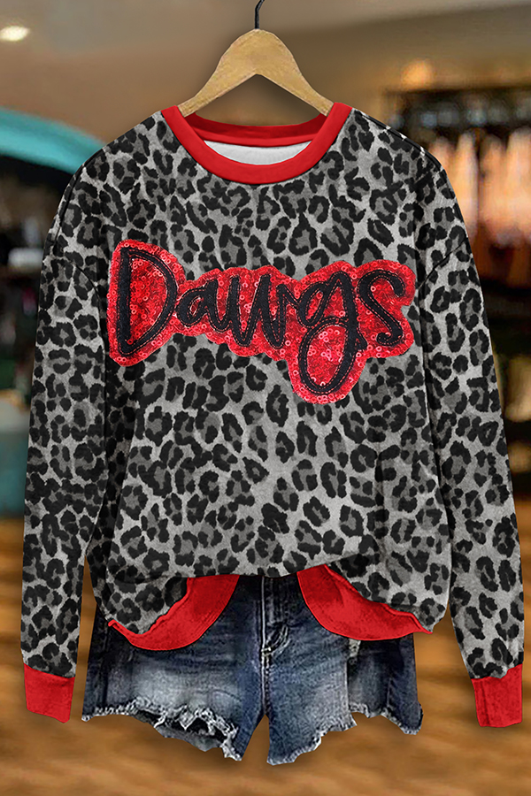 Game Day Leopard Print Sweatshirt