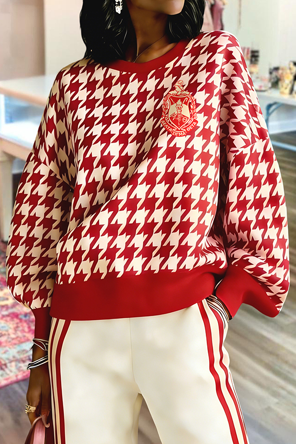 Delta Sigma Theta Sorority Houndstooth Sweatshirt