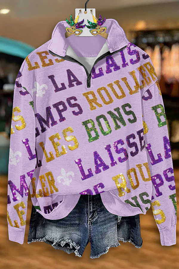 Mardi Gras Zip-Up Sweatshirt