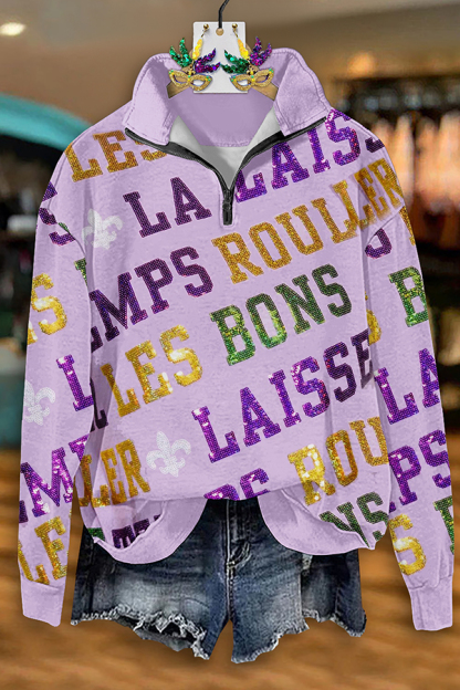 Mardi Gras Zip-Up Sweatshirt