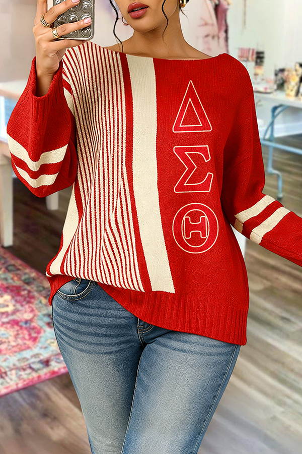 Delta Sigma Theta Sorority Striped Sweater