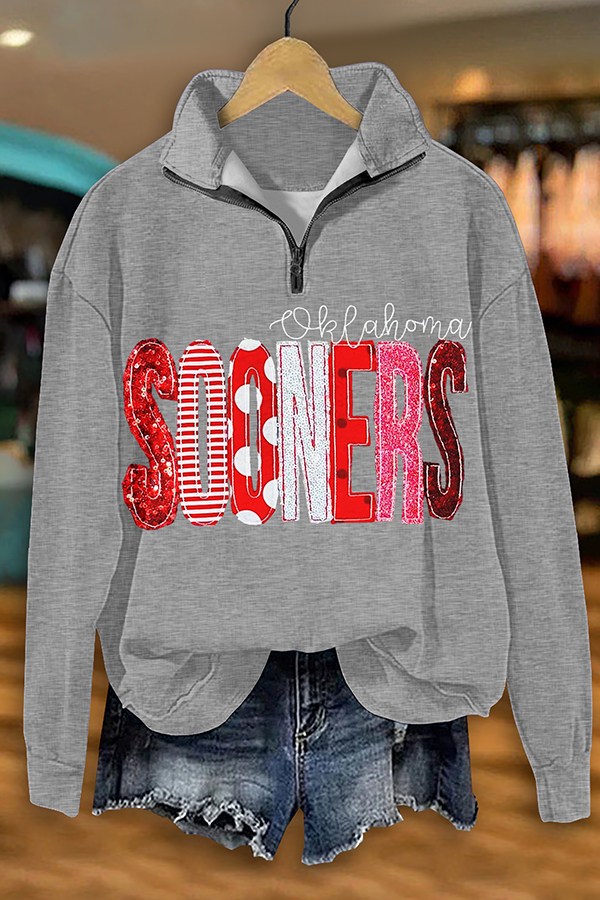 Game Day Red Letter Zip-Up Sweatshirt