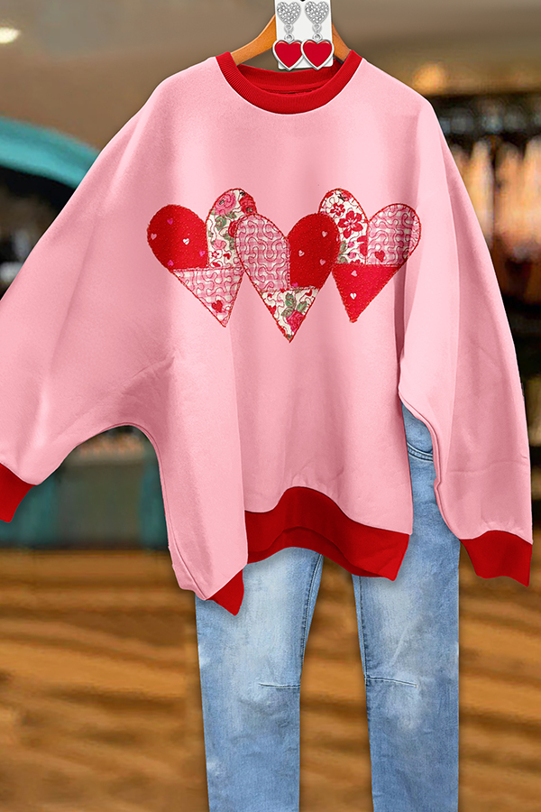 Valentine's Day Heart Loose Sweatshirt