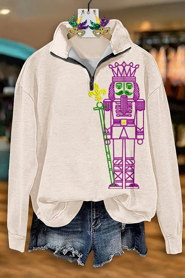 Women's sweatshirt | Mardi Gras Nutcracker Zip-Up Sweatshirt |mywesternoutfit